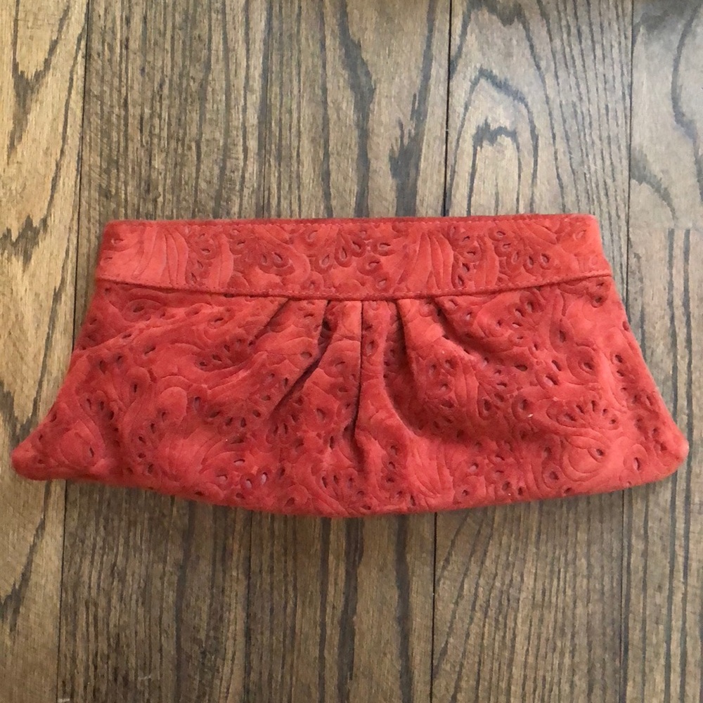 Lauren Merlin suede clutch